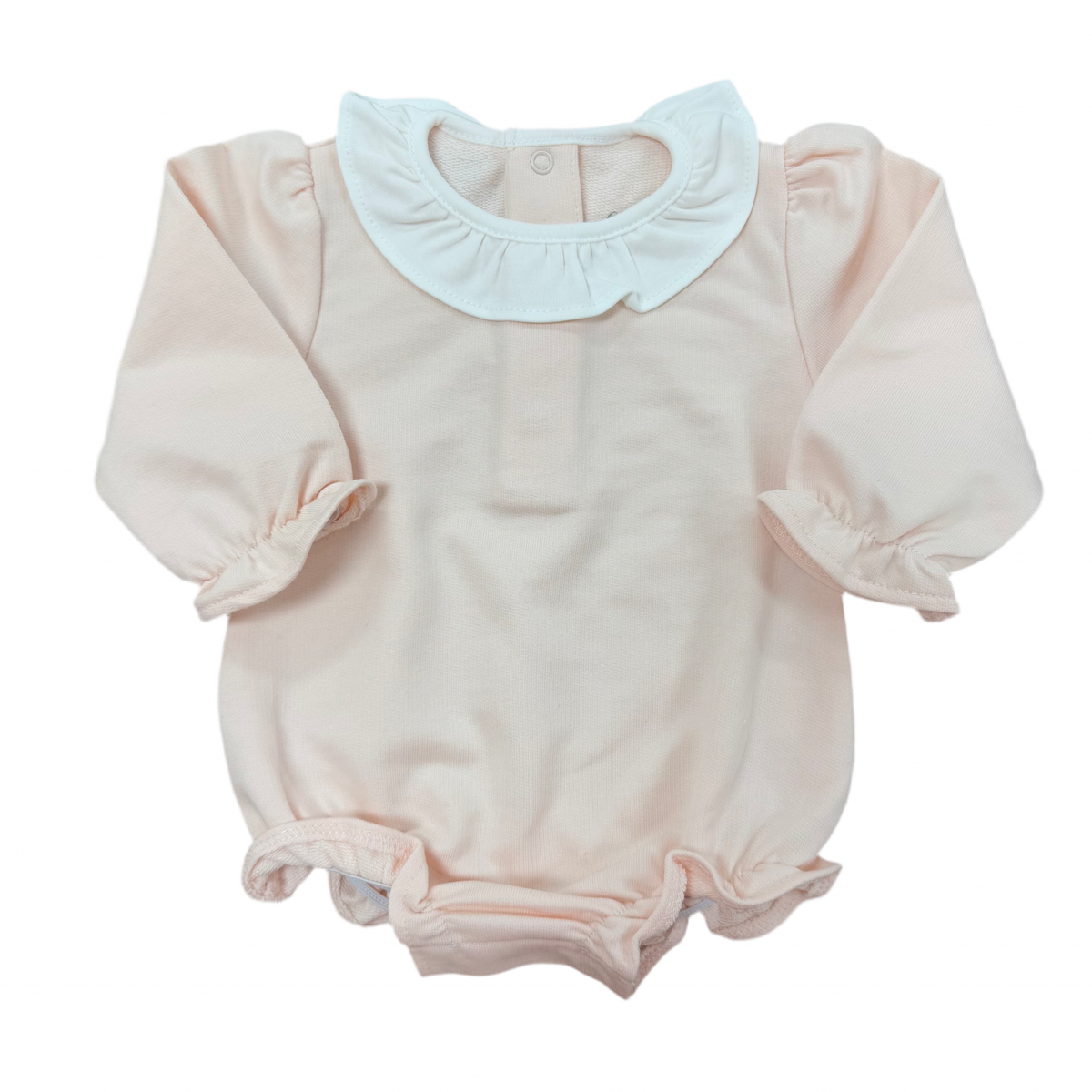 Angelina Ruffle Bubble – Personalized Baby Girl Bubble Romper in