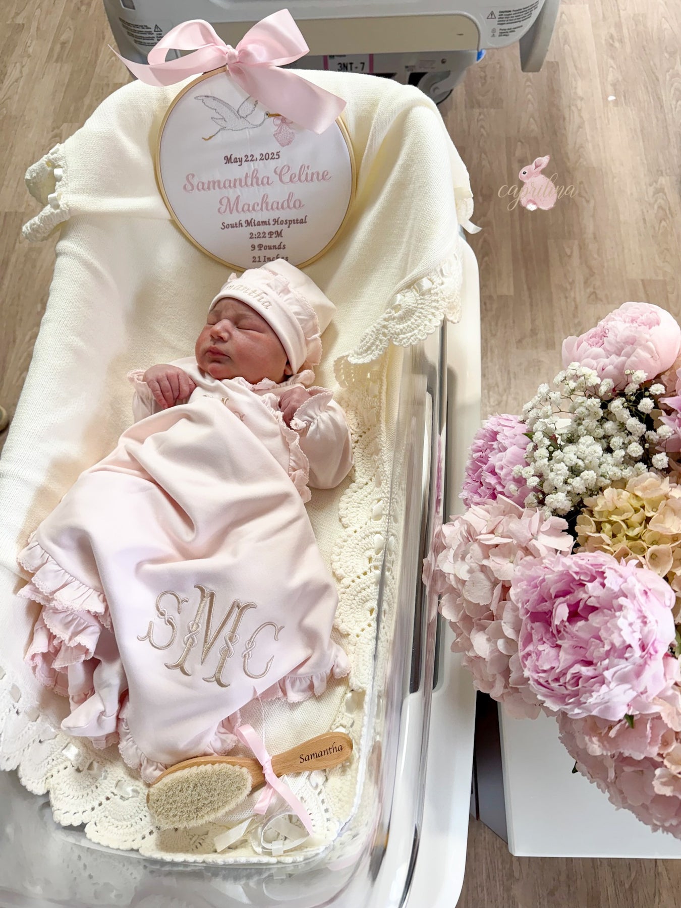 Piglet Pink Ruffle Newborn Set Personalized Baby Girl Outfit – Caprilina