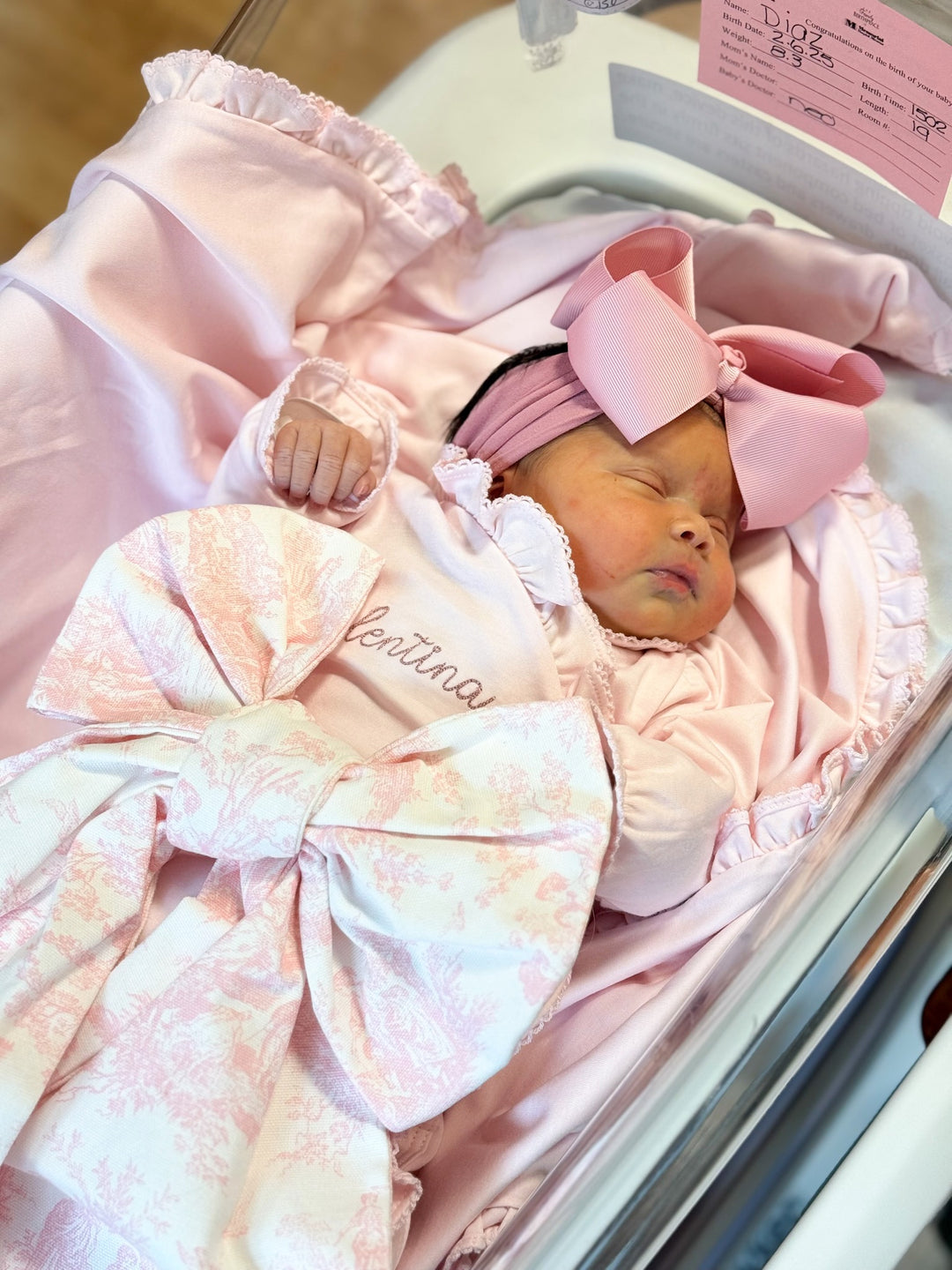 pink newborn dress Baby Pink Ruffle Personalized Coming Home Set – Caprilina