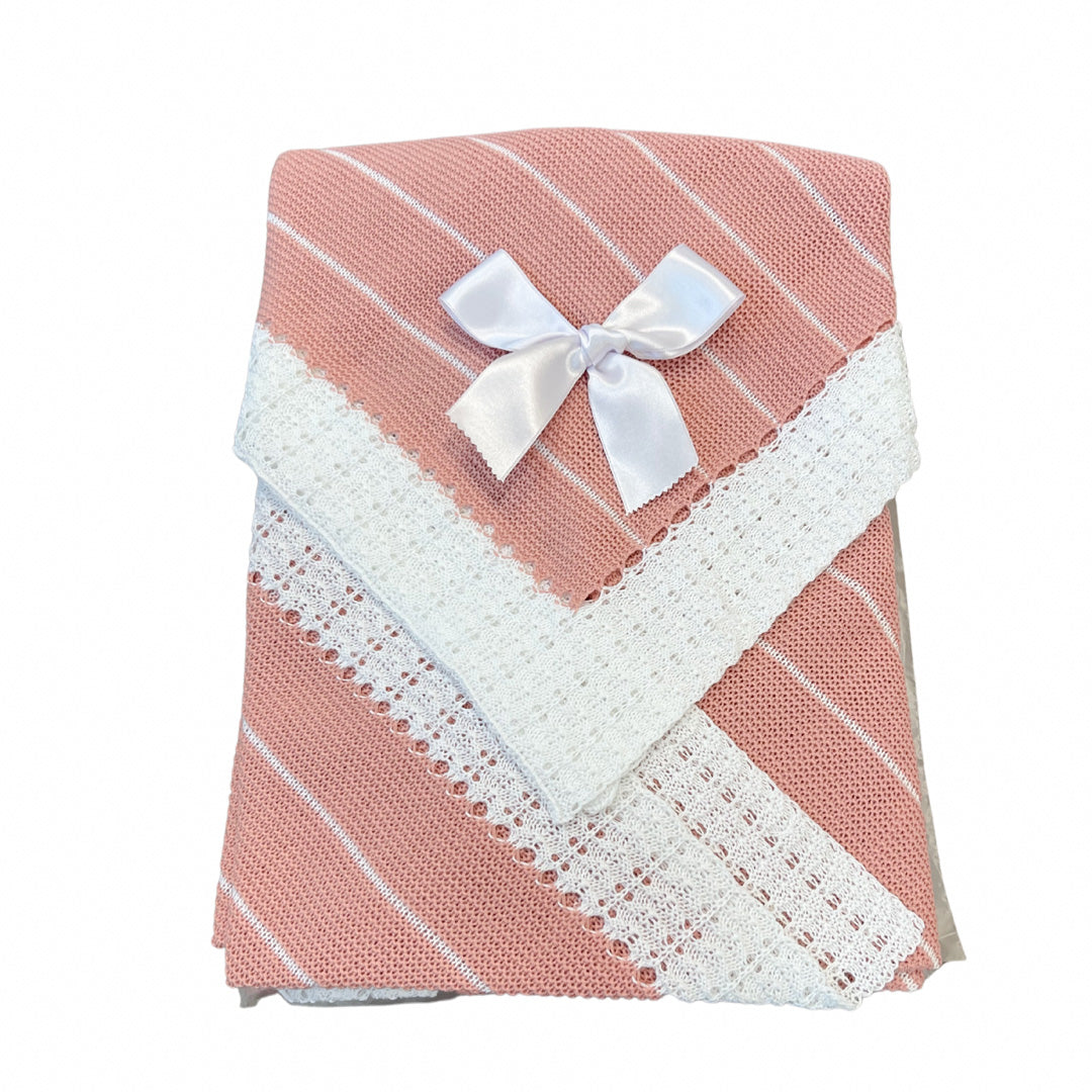 DUSTY PINK KNIT BLANKET Caprilina