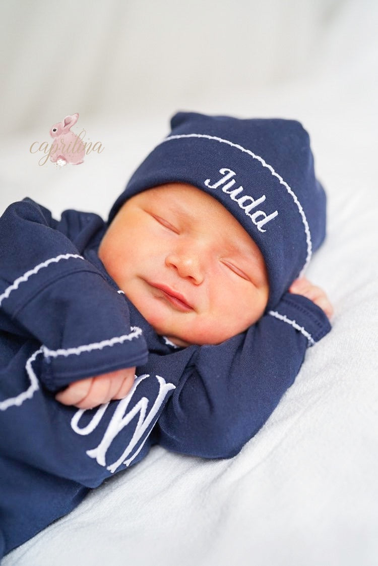 Baby Boy Monogrammed Outfits Coming Home Outfit Boy Personalized